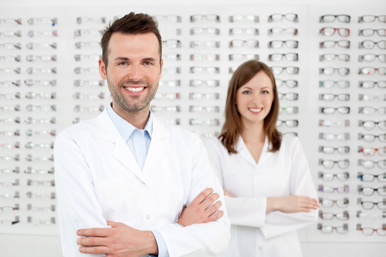 Pines Vision Care — modern optometry office in Pembroke Pines with designer frame display wall and eye exam equipment