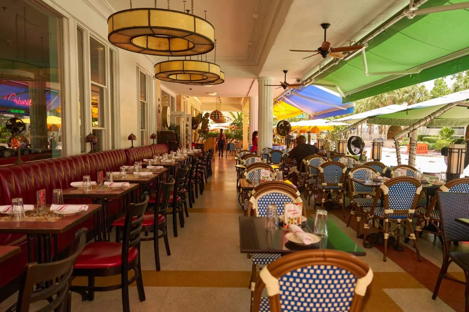 Havana 1957 colorful Cuban restaurant interior with vintage 1950s Havana decor