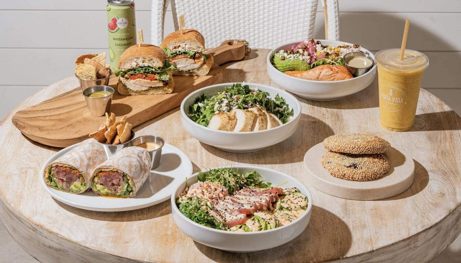 Pura Vida Miami bright health-focused café with fresh açaí bowls and smoothies